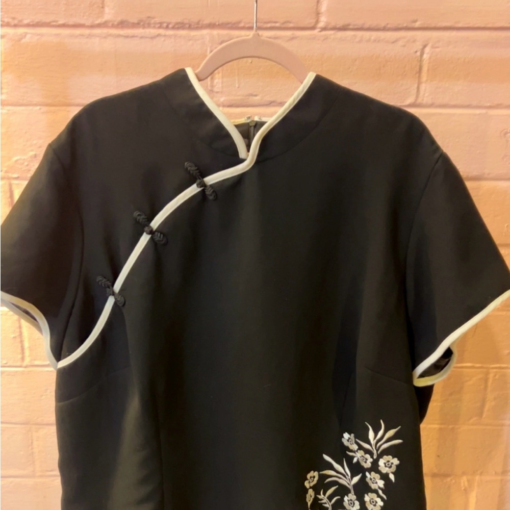 Studio I Black Blouse with White Accents
